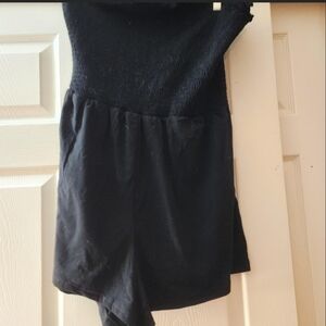 Black Strapless Romper